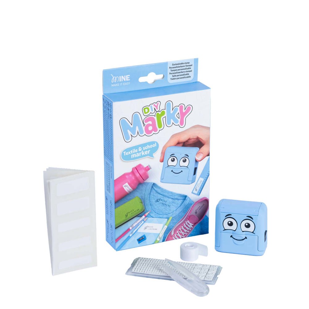 DIY MARKY textile and school stamp - blue