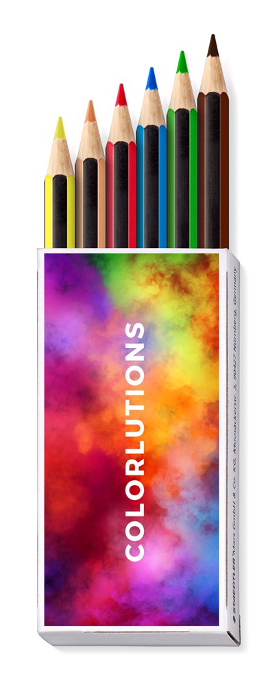 Coloured pencils short, box of 6