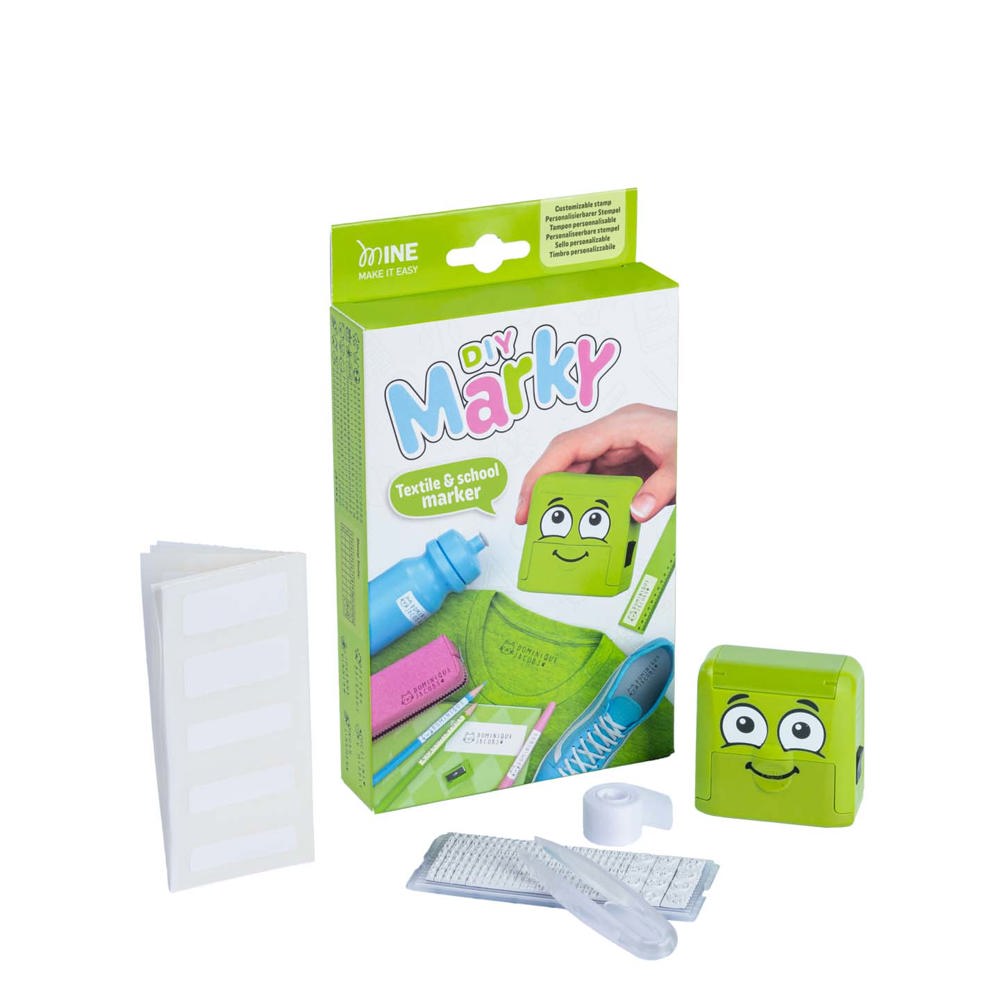 DIY MARKY textile and school stamp - green